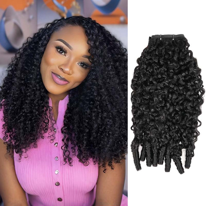 Burmese Curly Seamless Clip In Human Hair Extensions For Black Women 8 Pcs/pack Natural Volume & Looking