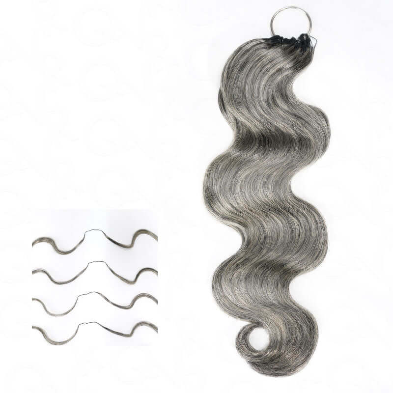 RHISO New In Salt & Pepper Burmese Curly/Kinky Curly/Deep Wave Crochet Hair Miracle Konts Feather Human Hair Extension for Boho Braids