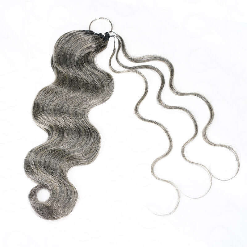 RHISO New In Salt & Pepper Burmese Curly/Kinky Curly/Deep Wave Crochet Hair Miracle Konts Feather Human Hair Extension for Boho Braids