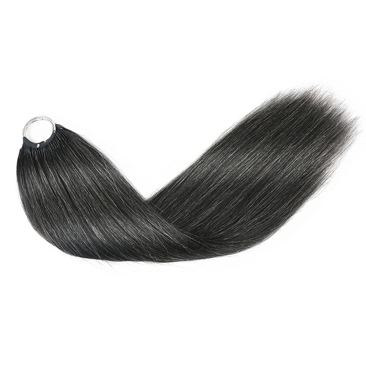 #34 Dark Salt & Pepper Color Miracle Konts Straight Crochet Hair Pre-Separated Feather Human Hair Extension for Black Woman
