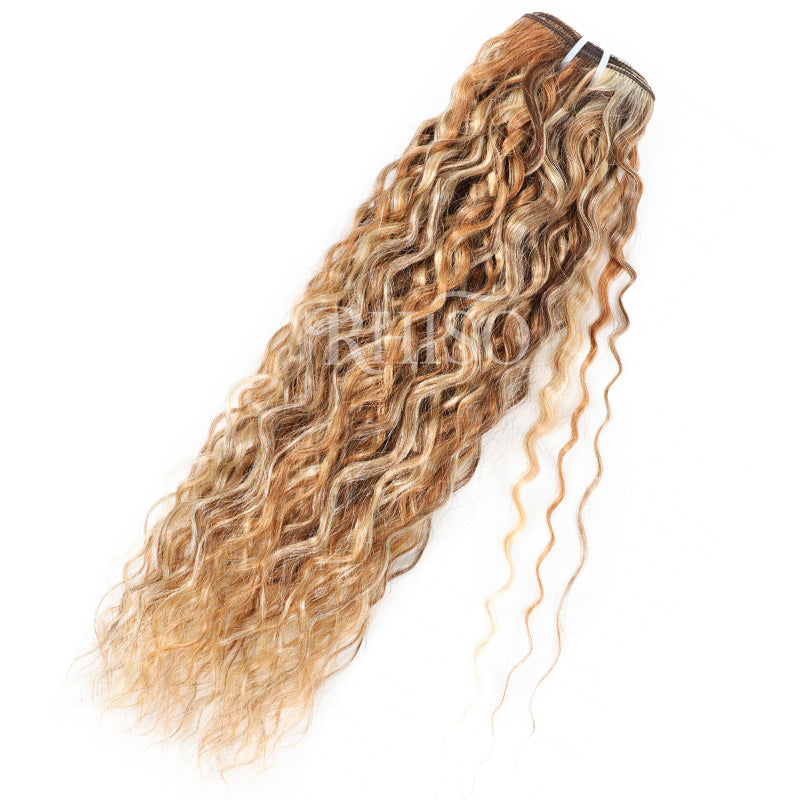 3Bundles P4/27/613 Mix Brown Highlight Super Wave Human Hair Extention 100% Brazilian Virgin Remy Hair Weft-RhisoHair