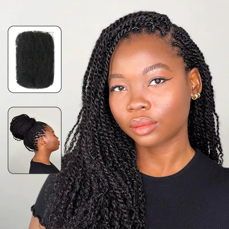 30 Copper Brown Afro kinky Bulk Hair Extensions For Braiding Dreadlock Human Hair—RhisoHair