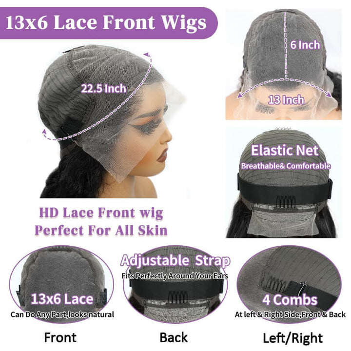 Flash Sale No Code: 300% Density Burmese Curly  13x6 HD Transparent Lace Frontal Wigs