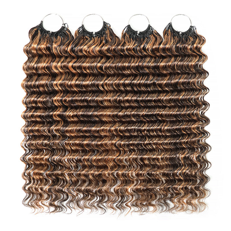P1B/30 Highlight Deep Wave Crochet Human Hair Miracle Konts Feather Human Hair Extension