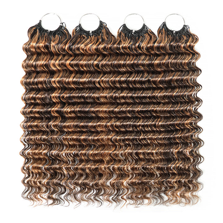 P1B/30 Highlight Deep Wave Crochet Human Hair Miracle Konts Feather Human Hair Extension