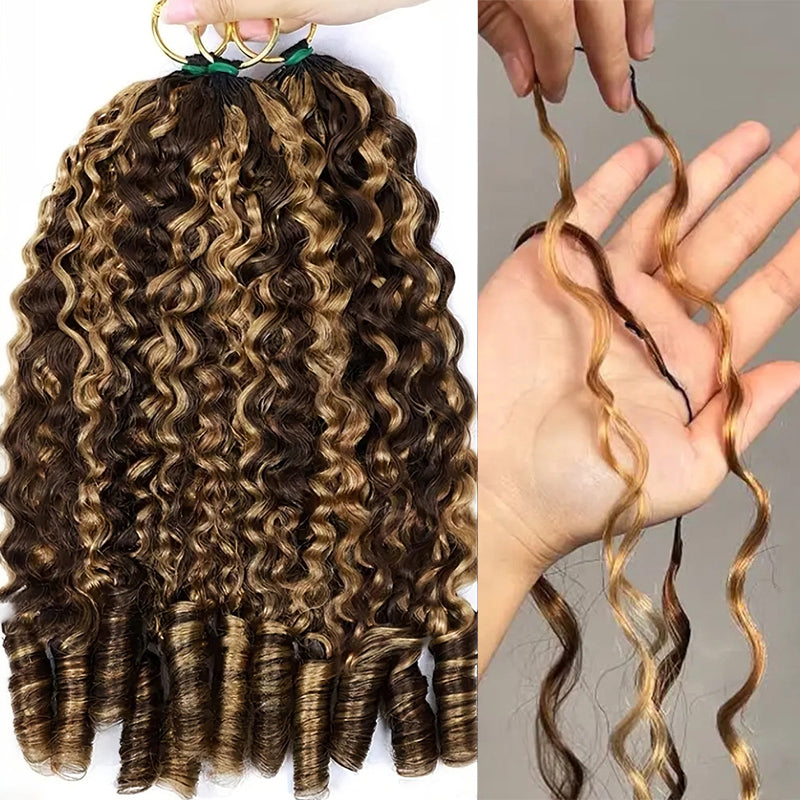 New In P4/27 Highlight Burmese Curly Feather Crochet Human Hair for Miracle Knots