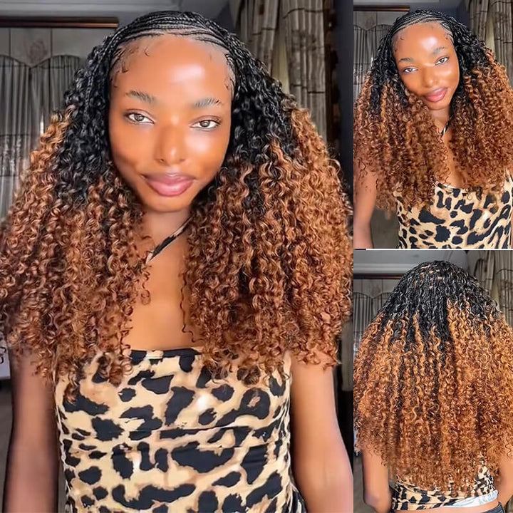 RhisoHair T1B/30 Burmese Curly Crochet Hair Machine Made Feather Human Hair Extension