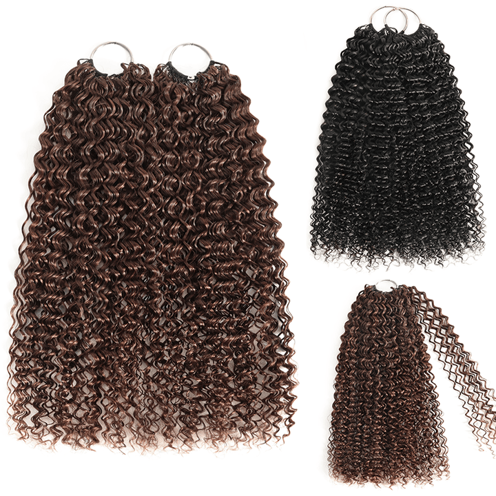 5Packs Crochet Hair Deal-2Mixed Colors Highlight Feather Crochet Human Hair Extensions in Multiple Textures Available