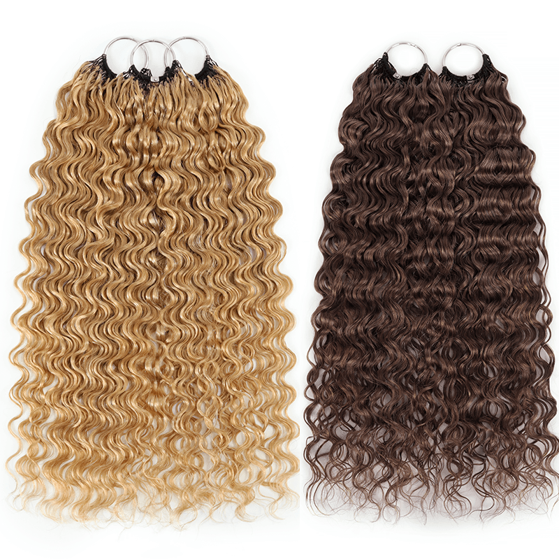 5Packs Crochet Hair Deal-2Mixed Colors Highlight Feather Crochet Human Hair Extensions in Multiple Textures Available