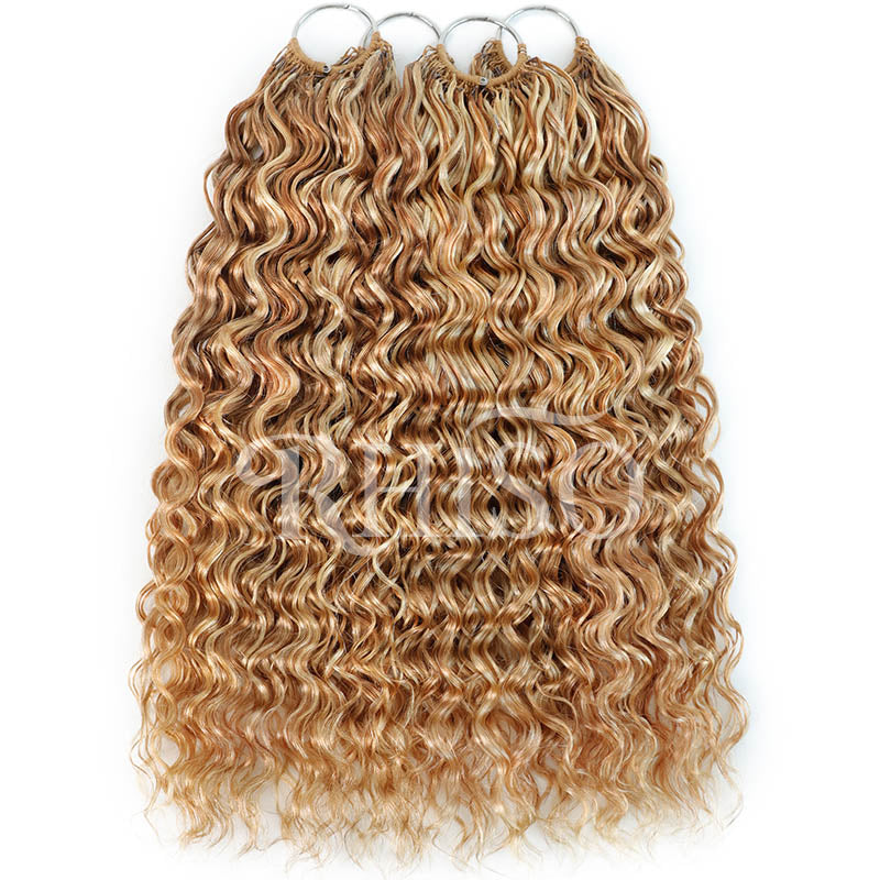 Mix Blonde P27/613 Highlight Color Water Wave Crochet Human Hair Pre-Separated Miracle Konts Feather Human Hair Extension