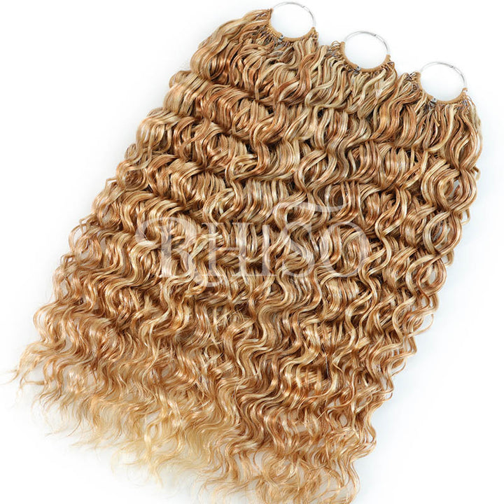Mix Blonde P27/613 Highlight Color Water Wave Crochet Human Hair Pre-Separated Miracle Konts Feather Human Hair Extension