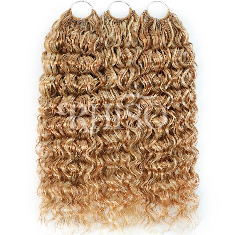 Mix Blonde P27/613 Highlight Color Water Wave Crochet Human Hair Pre-Separated Miracle Konts Feather Human Hair Extension
