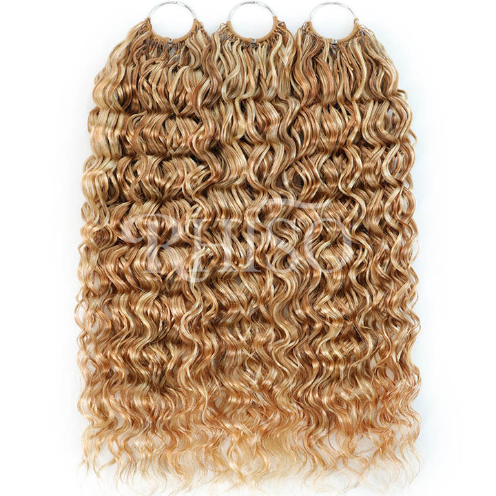 Mix Blonde P27/613 Highlight Color Water Wave Crochet Human Hair Pre-Separated Miracle Konts Feather Human Hair Extension