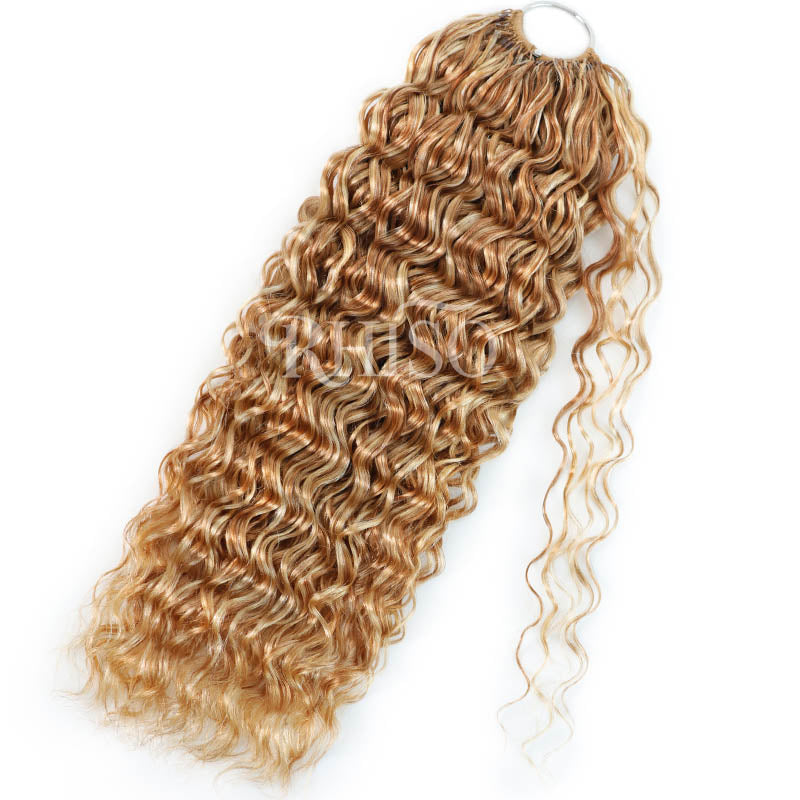 Mix Blonde P27/613 Highlight Color Water Wave Crochet Human Hair Pre-Separated Miracle Konts Feather Human Hair Extension