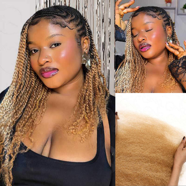 30 Copper Brown Afro kinky Bulk Hair Extensions For Braiding Dreadlock Human Hair—RhisoHair