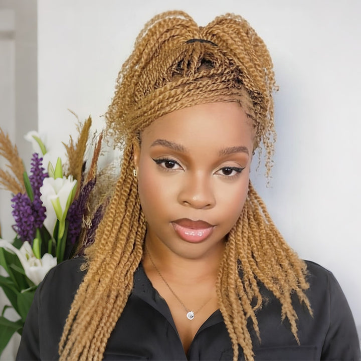 30 Copper Brown Afro kinky Bulk Hair Extensions For Braiding Dreadlock Human Hair—RhisoHair