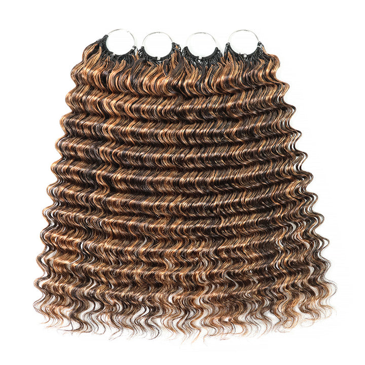 P1B/30 Highlight Deep Wave Crochet Human Hair Miracle Konts Feather Human Hair Extension