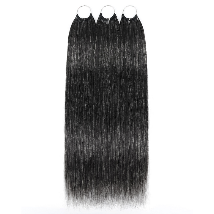 #280 Rich Salt & Pepper Miracle Konts Straight Crochet Hair Pre-Separated Feather Human Hair Extension for Black Woman