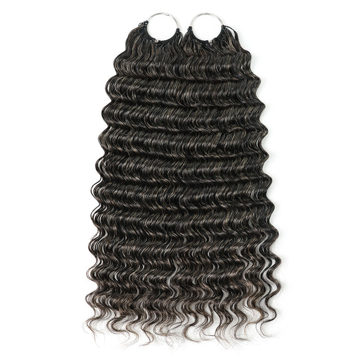 #34 Dark Salt & Pepper Miracle Konts Deep Wave Crochet Hair Pre-Separated Feather Human Hair Extension for Black Woman