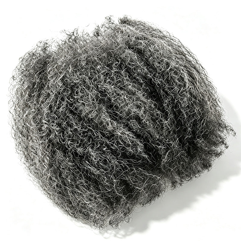 Dark Salt & Pepper Afro kinky Bulk Hair Extensions For Braiding Dreadlock Human Hair—RhisoHair