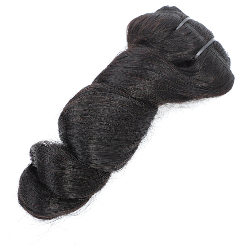 Loose Wave Seamless Clip In Human Hair Extensions For Black Women Natural Color 8 /16 Pieces 120G /240G