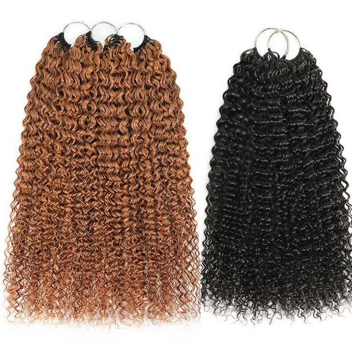 5Packs Crochet Hair Deal-2Mixed Colors Highlight Feather Crochet Human Hair Extensions in Multiple Textures Available