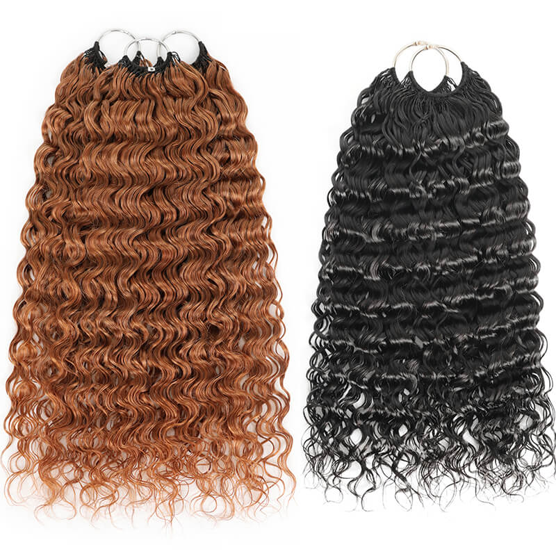 5Packs Crochet Hair Deal-2Mixed Colors Highlight Feather Crochet Human Hair Extensions in Multiple Textures Available