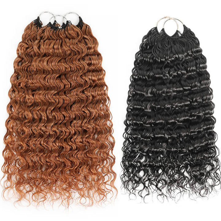 5Packs Crochet Hair Deal-2Mixed Colors Highlight Feather Crochet Human Hair Extensions in Multiple Textures Available