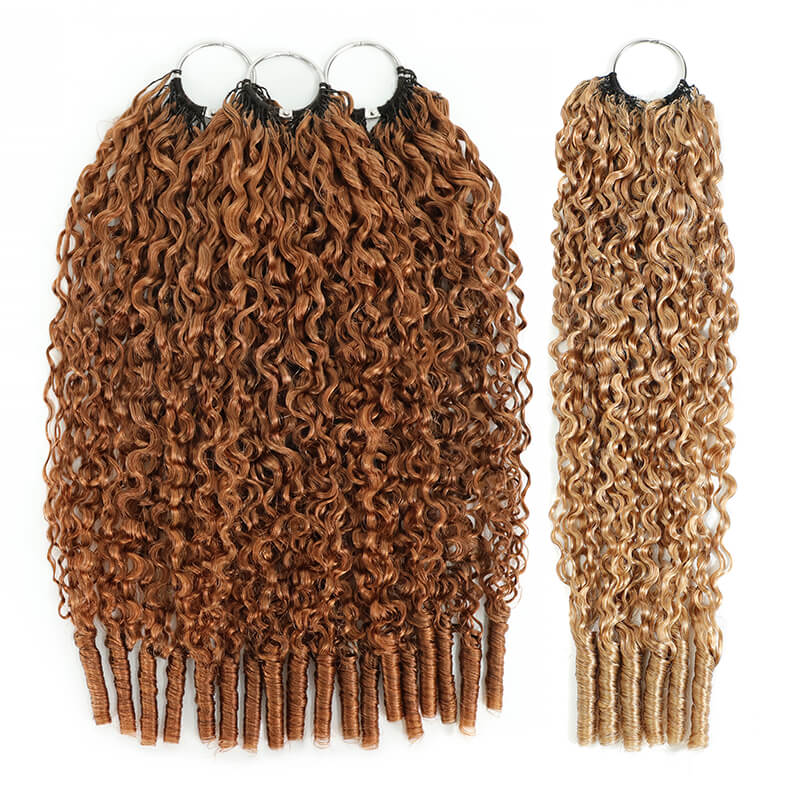 5Packs Crochet Hair Deal-2Mixed Colors Highlight Feather Crochet Human Hair Extensions in Multiple Textures Available