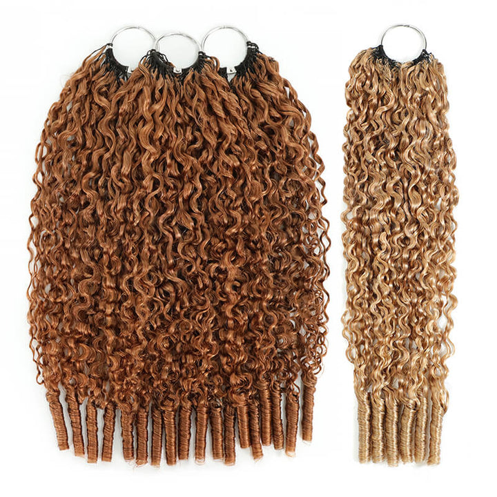 5Packs Crochet Hair Deal-2Mixed Colors Highlight Feather Crochet Human Hair Extensions in Multiple Textures Available