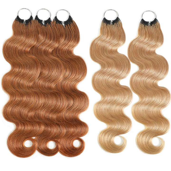 5Packs Crochet Hair Deal-2Mixed Colors Highlight Feather Crochet Human Hair Extensions in Multiple Textures Available