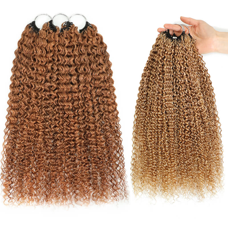 5Packs Crochet Hair Deal-2Mixed Colors Highlight Feather Crochet Human Hair Extensions in Multiple Textures Available