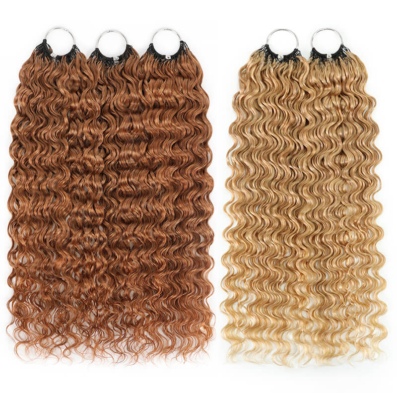 5Packs Crochet Hair Deal-2Mixed Colors Highlight Feather Crochet Human Hair Extensions in Multiple Textures Available