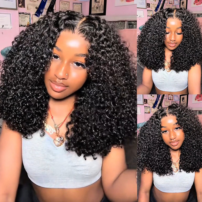 [Upgrade Strap] 300 Density Pull To Go Burmese Curly Wig 5x5/13x4 Glueless Human Hair Wig In Natural Black