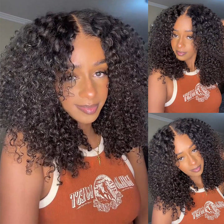 [Upgrade Strap] 300 Density Pull To Go Burmese Curly Wig 5x5/13x4 Glueless Human Hair Wig In Natural Black