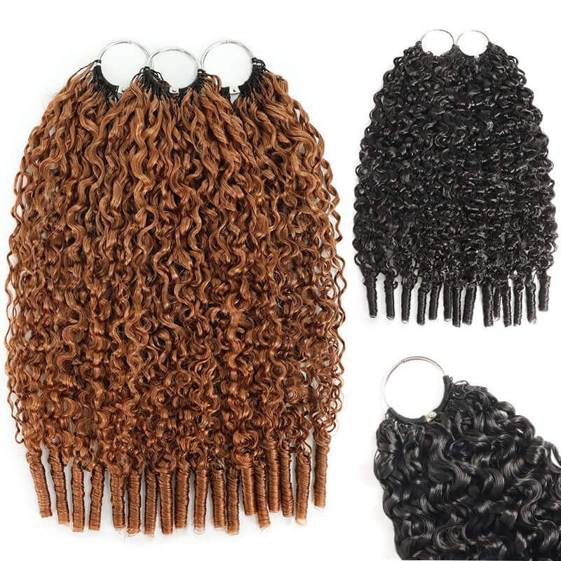 5Packs Crochet Hair Deal-2Mixed Colors Highlight Feather Crochet Human Hair Extensions in Multiple Textures Available