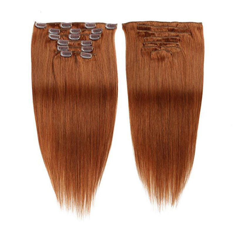 P1B/613 Highlight Straight Seamless Clip In Human Hair Extensions For Black Women 8 /16 Pieces 120G /240G