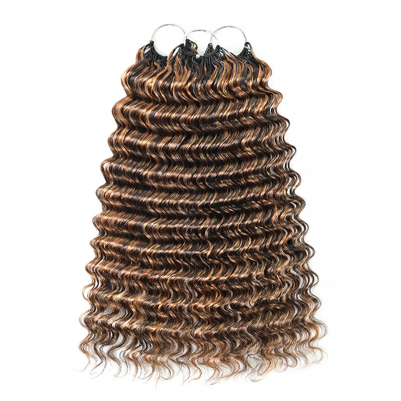 P1B/30 Highlight Deep Wave Crochet Human Hair Miracle Konts Feather Human Hair Extension
