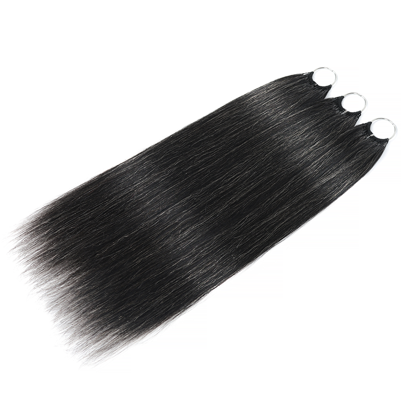 #280 Rich Salt & Pepper Miracle Konts Straight Crochet Hair Pre-Separated Feather Human Hair Extension for Black Woman