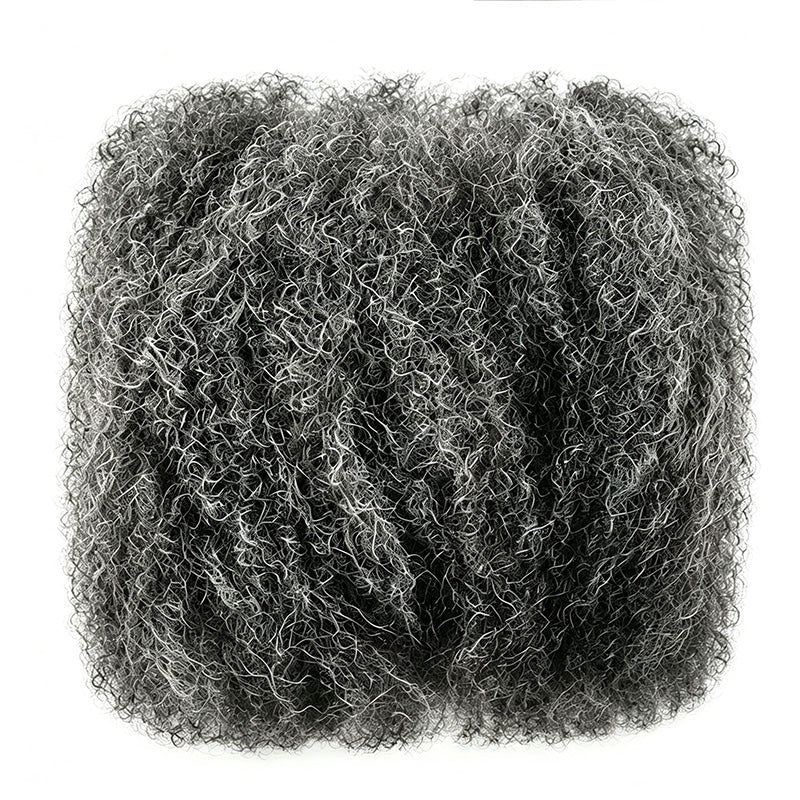 Dark Salt & Pepper Afro kinky Bulk Hair Extensions For Braiding Dreadlock Human Hair—RhisoHair