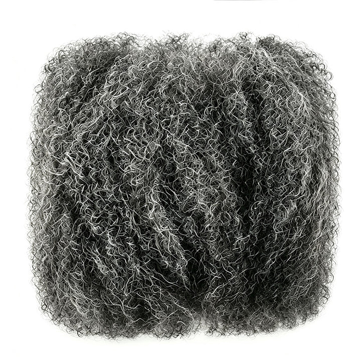 Dark Salt & Pepper Afro kinky Bulk Hair Extensions For Braiding Dreadlock Human Hair—RhisoHair