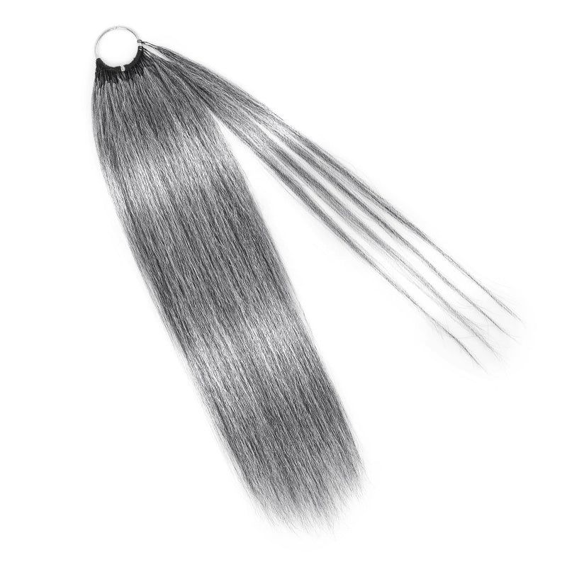 Salt & Pepper Straight Crochet Hair Miracle Konts Feather 100% Human Hair Extension for Boho Braids-RHISO