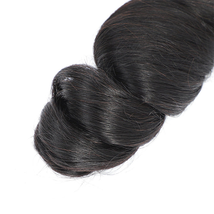 Loose Wave Seamless Clip In Human Hair Extensions For Black Women Natural Color 8 /16 Pieces 120G /240G