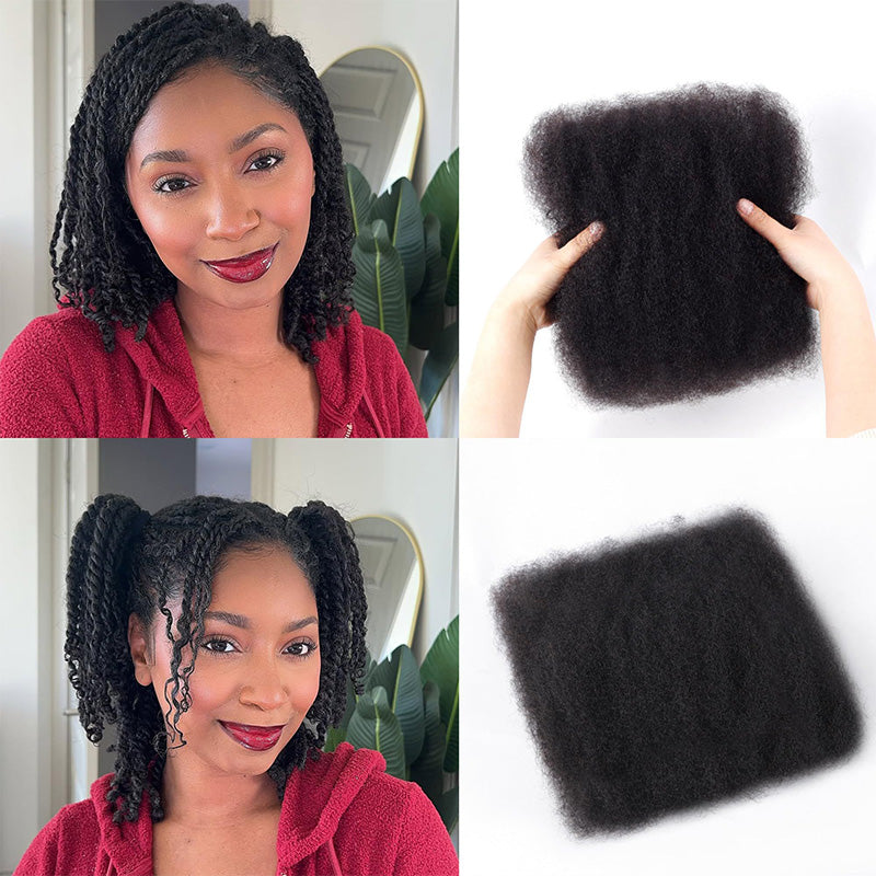 Natural Black Afro kinky Bulk Hair Extensions For Braiding Dreadlock Human Hair—RhisoHair