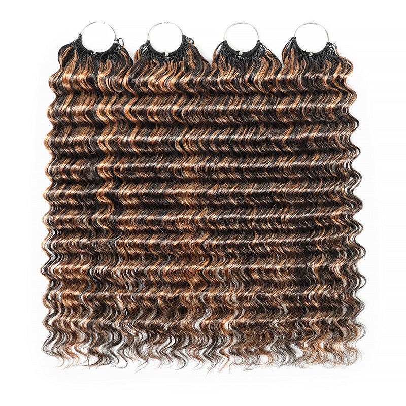 P1B/30 Highlight Deep Wave Crochet Human Hair Miracle Konts Feather 100% Human Hair Extension
