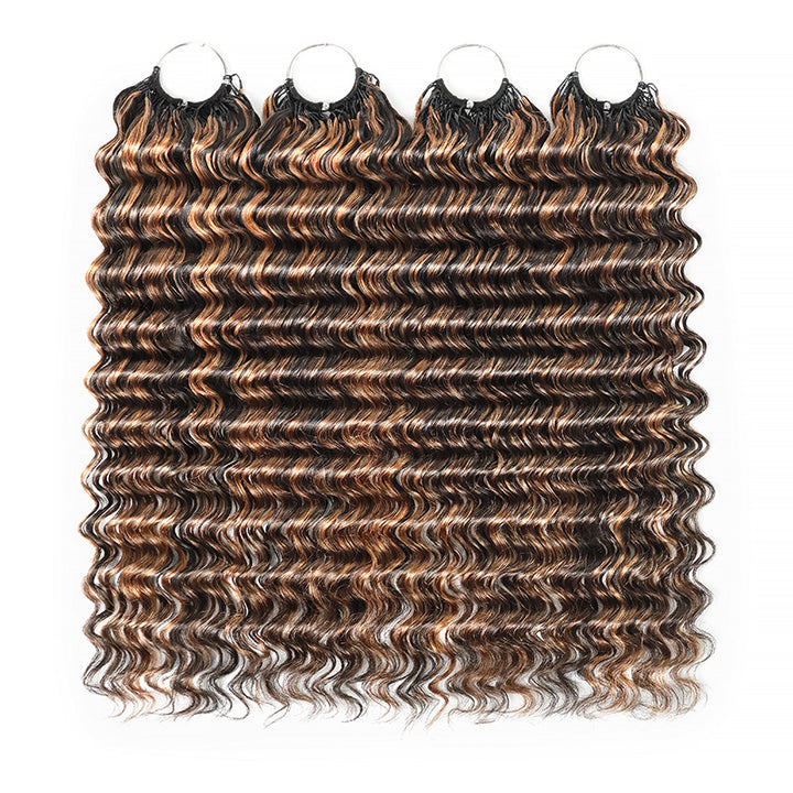 P1B/30 Highlight Deep Wave Crochet Human Hair Miracle Konts Feather 100% Human Hair Extension