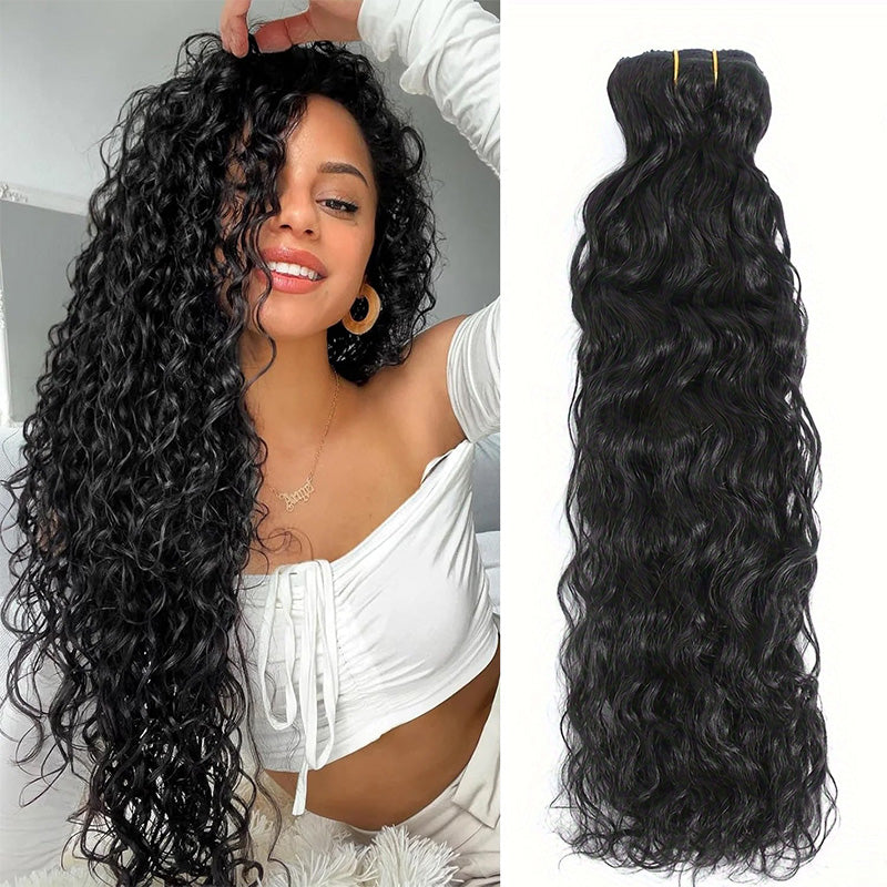 Water Wave Seamless Clip In Human Hair Extensions For Black Women 8 Pcs/pack Natural Volume & Looking