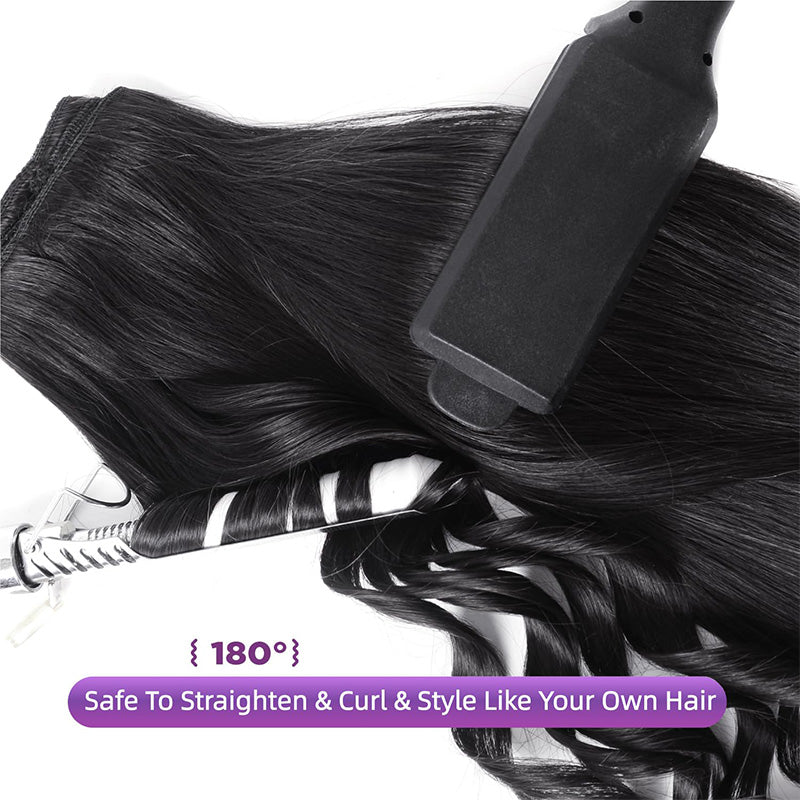 Straight Seamless Clip In Human Hair Extensions For Black Women Natural Color 8 /16 Pieces 120G /240G