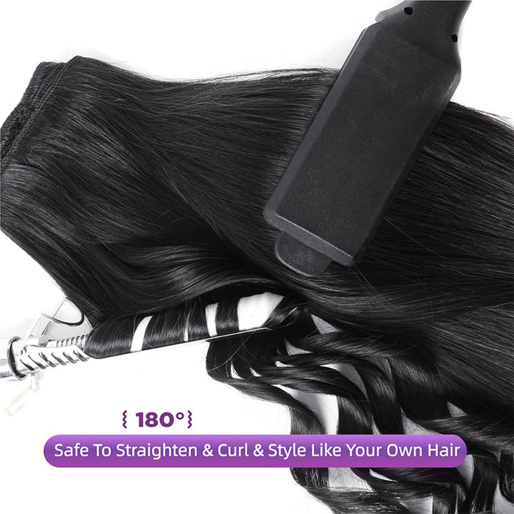 Straight Seamless Clip In Human Hair Extensions For Black Women Natural Color 8 /16 Pieces 120G /240G