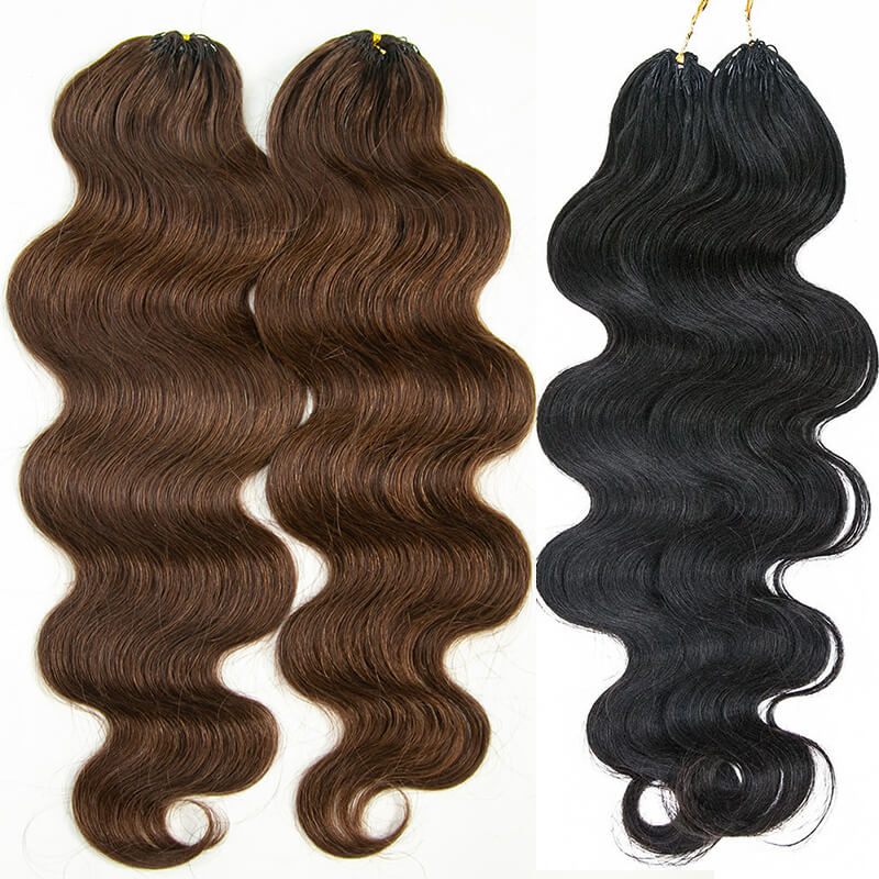 5Packs Crochet Hair Deal-2Mixed Colors Highlight Feather Crochet Human Hair Extensions in Multiple Textures Available